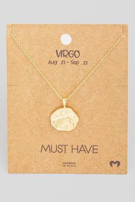 Virgo Coin Constellation Pendant Necklace