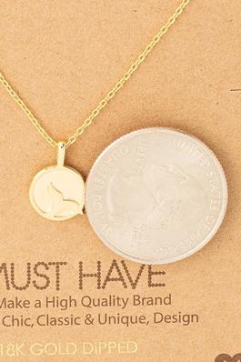 Dolphin Tail Coin Pendant Necklace
