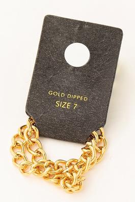 Gold Dipped Double Chain Ring