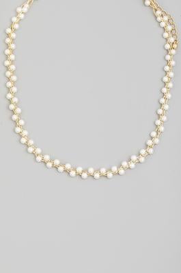 Braided Pearl Chain Necklace