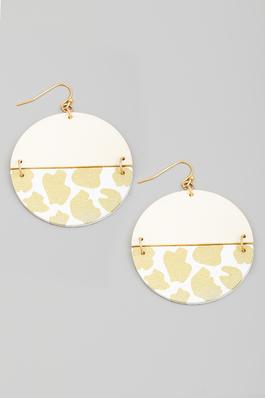 Semi Circle Animal Print Drop Earrings