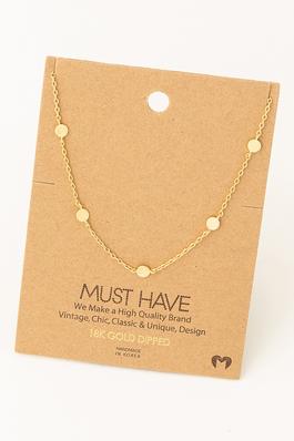 Dainty Circle Disc Station Necklace