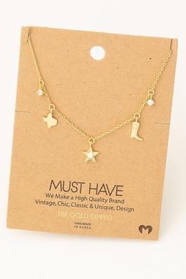 Texas Star Boots Station Necklace