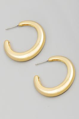 Metallic Circle Cutout Hoop Earrings
