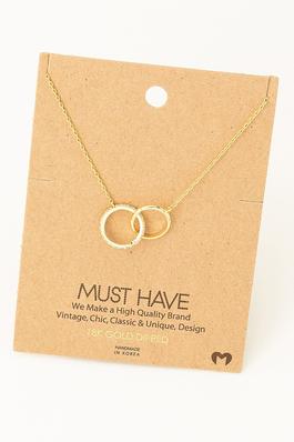 Pave Circle Link Charm Necklace
