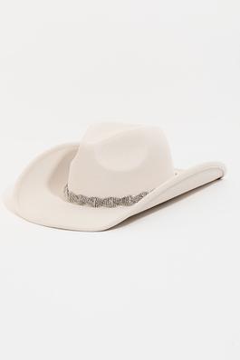 Rhinestone Chain Strap Cowboy Hat