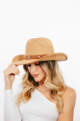 Studded Flower Strap Cowboy Hat