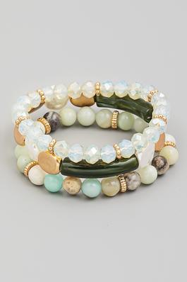 Assorted Stackable Bead Bracelet Set