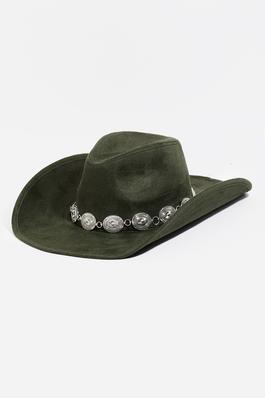 Ornate Oval Disc Chain Cowboy Hat