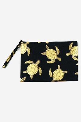 Gold Foil Turtle Pouch Bag