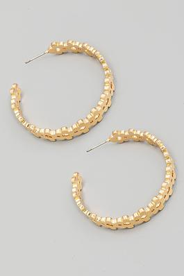 Circle Cowrie Shell Tassel Drop Earrings