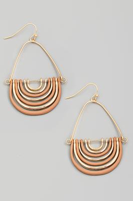 Layered Semicircle Drop Earrings