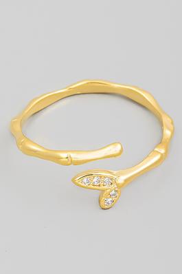 Gold Dipped Pave Bow Knot Ring