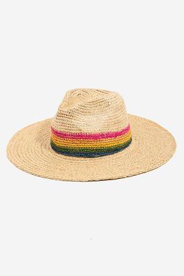 Rainbow Stripe Braided Sun Hat