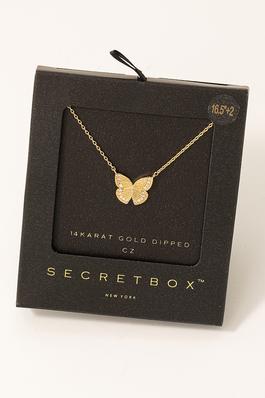 Gold Dipped Butterfly Pendant Necklace