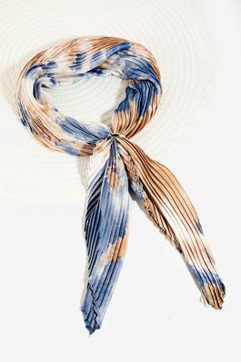 Pleated Tie Dye Pattern Scarf