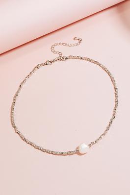 Beaded Pearl Charm Necklace