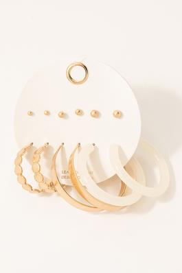 Matte Assorted Hoop Earrings Set
