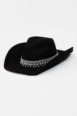 Rhinestone Fringe Chain Cowboy Hat