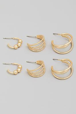 Gold Dipped Double Flower Drop Earrings