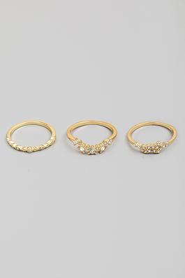Delicate Rhinestone Ring Set