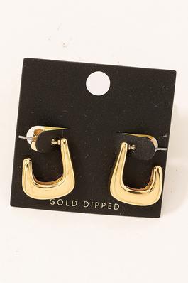 Gold Dipped Mini Square Hoop Earrings