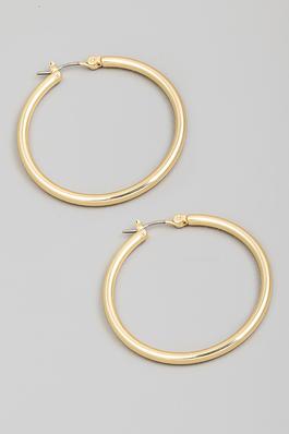 Metallic Tube Pincatch Hoop Earrings
