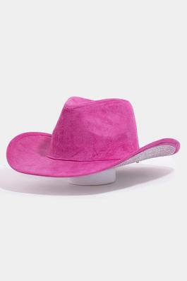 Studded Rhinestone Brim Cowboy Hat