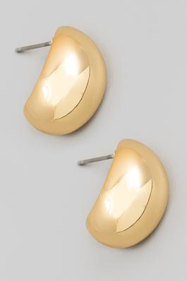 Round Metallic Dome Post Earrings