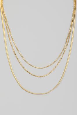 Secret Box Mixed Layered Chains Necklace
