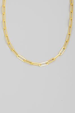 Gold Dipped Long Oval Chain Link Necklace
