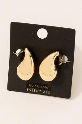 Gold Dipped Round Tear Earrings