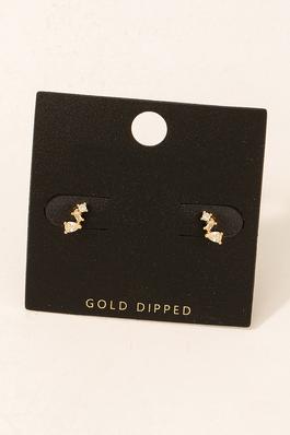 Gold Dipped Rhinestone Cluster Stud Earrings