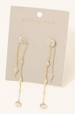 Sterling Silver Long Chain Earrings