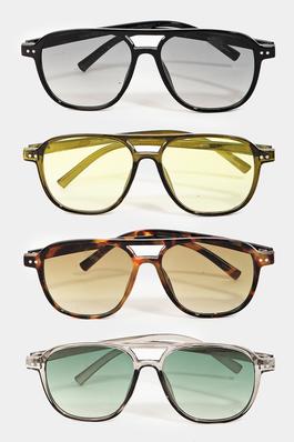Resin Aviator Frame Sunglasses Set