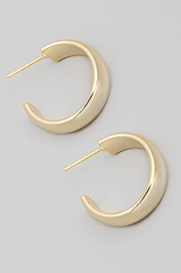 Metallic C Hoop Earrings