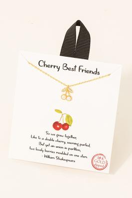 Gold Dipped Cherry Best Friends Necklace