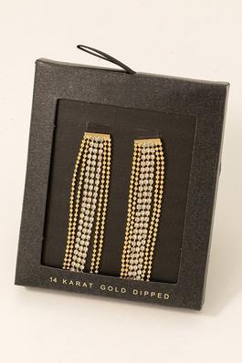 Secret Box Beads And Rhinestone Fringe Earrings