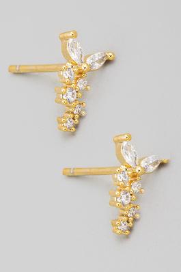 Mini Rhinestone Butterfly Stud Earrings