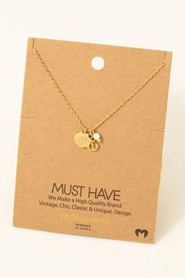 Gold Dipped Sea Charms Chain Necklace