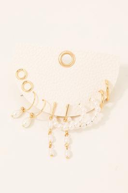 Mixed Pearl Beaded Earrings Set