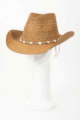 Puka Shell Station Ribbon Cowboy Hat