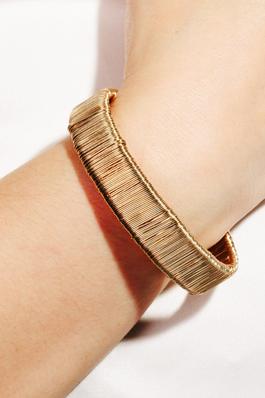 Metallic Wire Wrap Cuff Bracelet