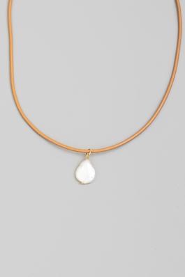 Mother Of Pearl Pendant Cord Necklace