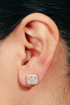 Square Rhinestone Stud Earrings