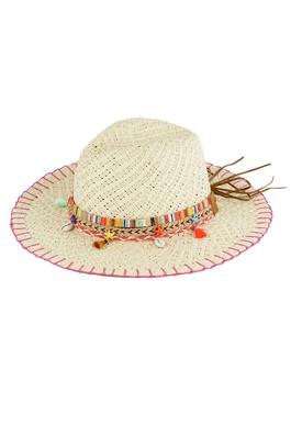 Stitch Edged Straw Handmade Sun Hat