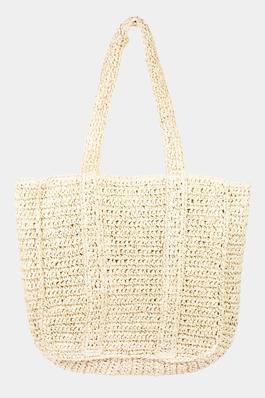 Straw Braided Pattern Tote Bag