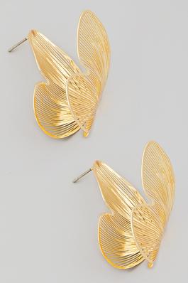 Thin Metallic Butterfly Stud Earrings