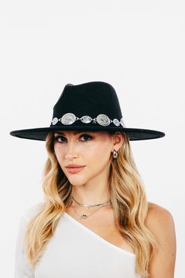 Oval Coin Chain Fedora Hat