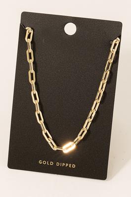 Gold Dipped Oval Chain Link Necklace